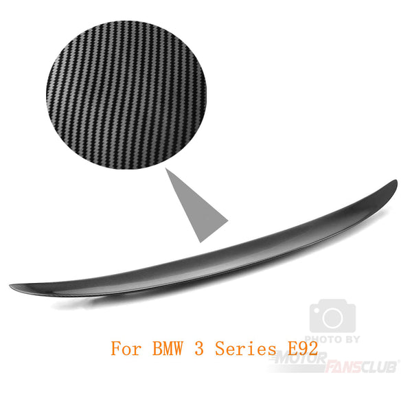 Rear Spoiler Fit for Compatible with BMW E92 3 Series 2005-2013 Coupe 328i 335i M3 Truck Spoiler CF Wing Trunk Lip (Real Carbon Fiber)
