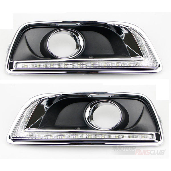 LED Daytime Running Fog Lights DRL Kit Run lamp Fit For Compatible With Chevrolet Malibu 2012-2014 (White)