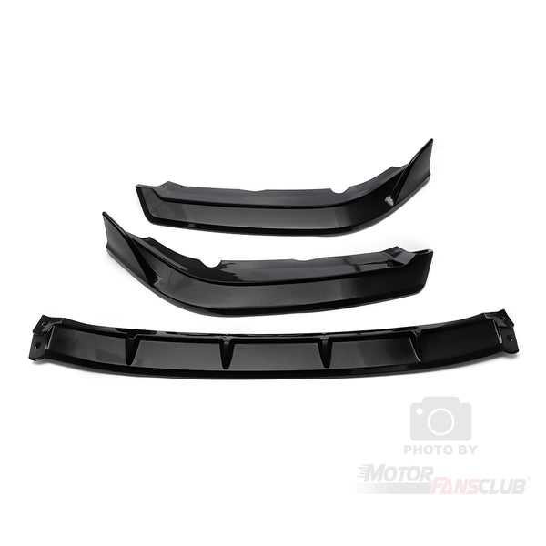 3pcs Front Bumper Lip Splitter fit for compatible with Honda Civic 2019 2020 Trim Protection Splitter Spoiler, Black