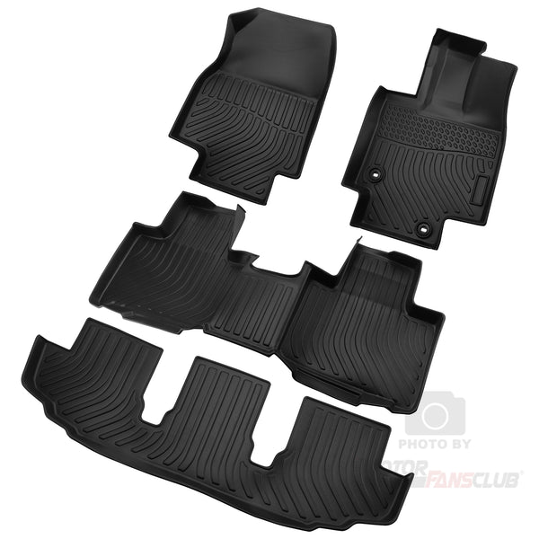 Floor Mats Liners Fit for Compatible with Highlander 2020 2021 Cargo Carpet All Weather Protector Front Rear Mats TPE Black