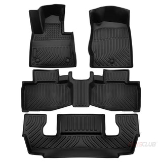 Floor Mats Liners Fit for Compatible with Ford Explorer 2020 2021 Cargo Carpet All Weather Protector Front Rear Mats TPE Black(Only Fits 6 Passenger Models)